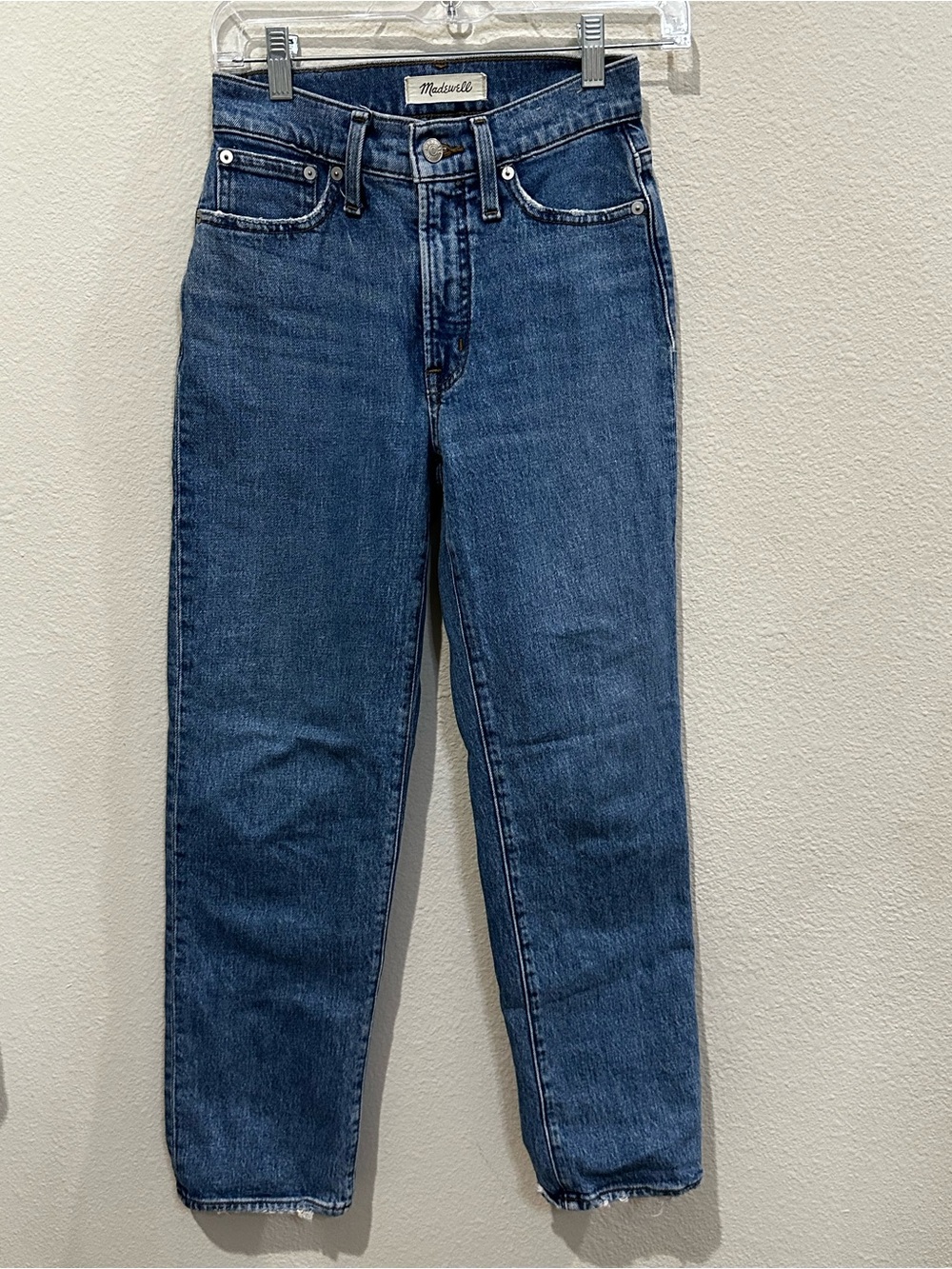 Madewell Dark Blue High-Rise Straight Jeans